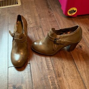 Brown/grey bootie heels, worn once.